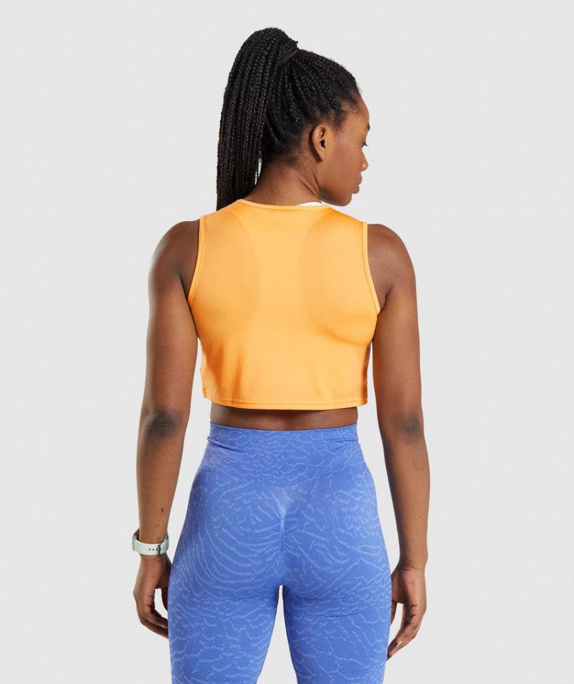 Women's Gymshark Training Crop Tanks Orange | CA 8D0A5N